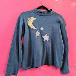 Upcycled Hand Felted Celestial Blue Top L